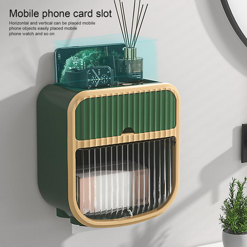 Spremnik za ručnike Kutija za maramice velikog kapaciteta Vodootporni zidni dvoslojni kupaonski papir Kućanske potrepštine