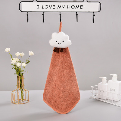 Ručnici za ruke od bambusovih ugljenih vlakana Slatki crtani oblaci Mekani prozračni viseći rupčić za kuhinju i kupaonicu Upijajući ručnici