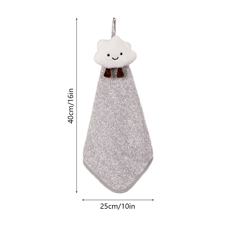 Ručnici za ruke od bambusovih ugljenih vlakana Slatki crtani oblaci Mekani prozračni viseći rupčić za kuhinju i kupaonicu Upijajući ručnici