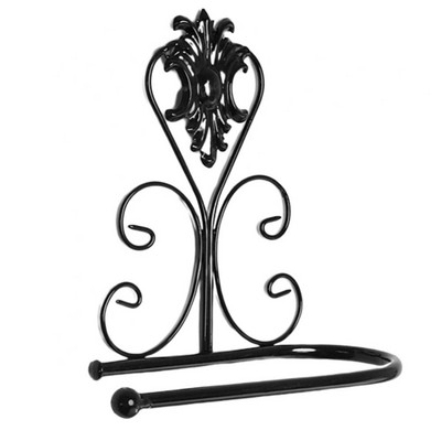 Must, väike ja vastupidav, hõlpsasti paigaldatav seadmed vannitoa metallist paberirulli hoidik seinarätikuhoidja tualettruumi riiuli sisekujundus