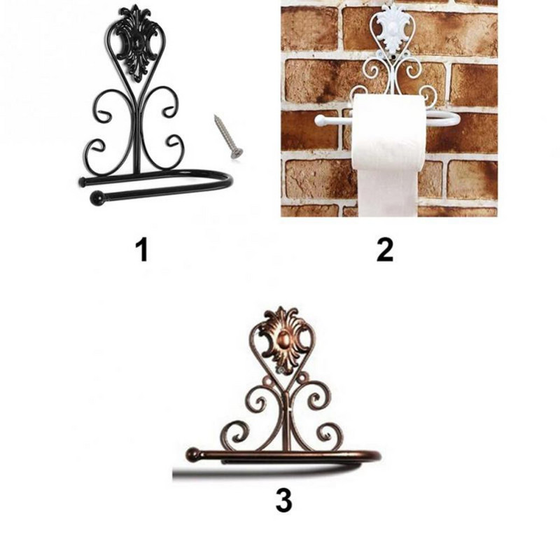 Must, väike ja vastupidav, hõlpsasti paigaldatav seadmed vannitoa metallist paberirulli hoidik seinarätikuhoidja tualettruumi riiuli sisekujundus
