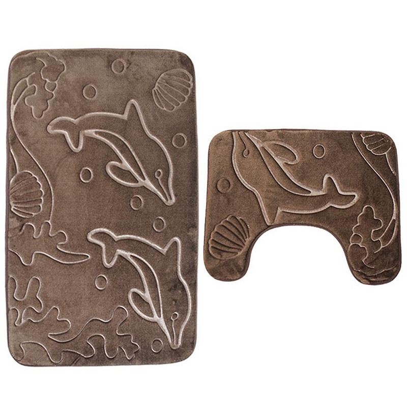 2022 m. Naujas 2 vnt tualeto padėklas Vonios kilimėlis Akmeninis kilimėlis Patogus vandenį sugeriantis neslystantis grindų kilimėlių vonios kilimėlių rinkinys