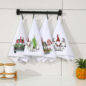 Jaunais gads 2023 Navidad Ziemassvētki Roku dvielis Ziemassvētku dekors Sarkans Ziemassvētku vecīša dāvana Mājas virtuve Vannas istaba Mazgāt roku dvieļu lupata