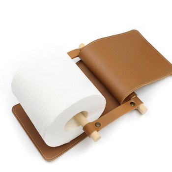 Държачи за рула за кухня, баня, водоустойчива стойка за рула от тоалетна хартия от PU кожа, преносим държач за салфетки за окачване на открито