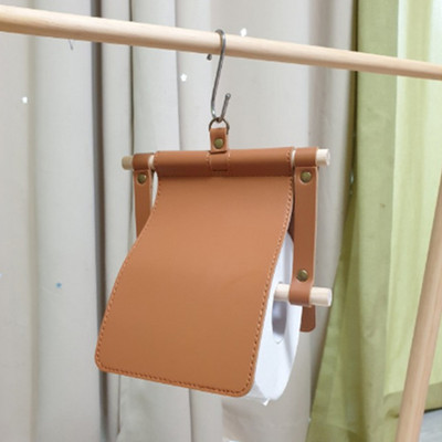 Virtuves vannas istabas ruļļu turētāji, ūdensnecaurlaidīgi PU ādas tualetes papīra ruļļi, pārnēsājams āra piekarināms audu dvieļu salvešu turētājs