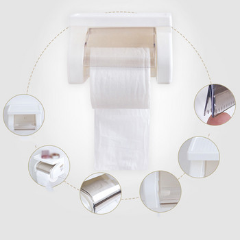 Нов 1PC издръжлив пластмасов държач за тоалетна хартия Държач за кутия за кърпички Скоба за ролка хартия Водоустойчиви аксесоари за баня