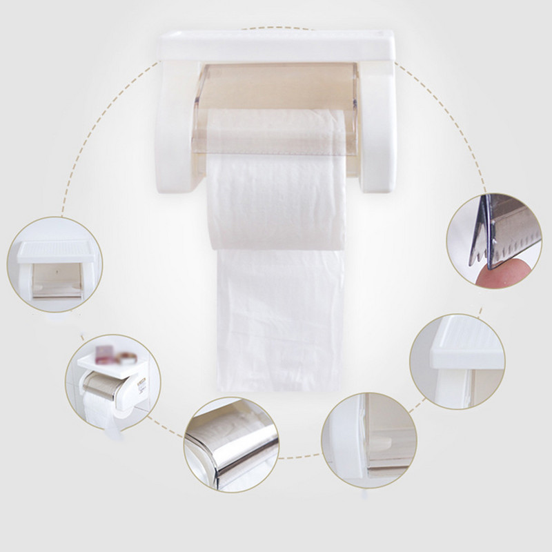 Jauns 1 gab. izturīga plastmasas tualetes papīra turētājs salvešu kastes turētājs rullo papīra kronšteins ūdensnecaurlaidīgi vannas istabas piederumi