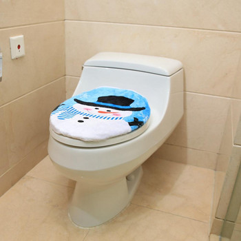Χριστουγεννιάτικο καπάκι τουαλέτας Εντυπωσιακό φορητό ευρείας χρήσης Αξιολάτρευτο κάλυμμα τουαλέτας Snowman Χαλάκι τουαλέτας για το σπίτι
