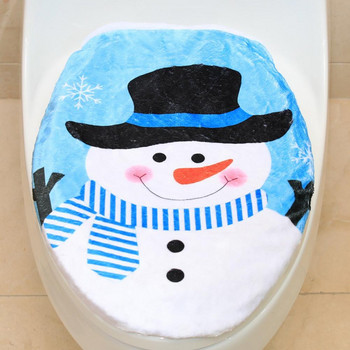 Коледен капак за тоалетна Привличащ вниманието преносим широко използван очарователен снежен човек Покривало за тоалетна Подложка за тоалетна за дома