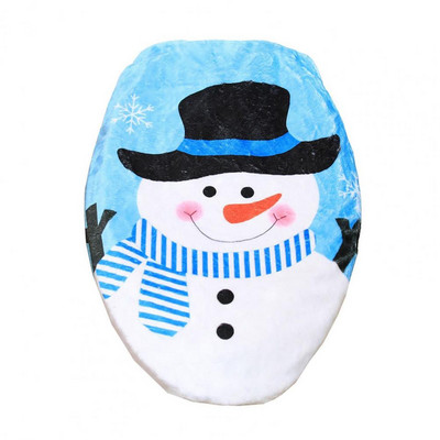 Ziemassvētku tualetes vāks Pievilcīgs pārnēsājams, plaši lietojams burvīgs sniegavīra tualetes pārklāja tualetes paklājiņš mājām