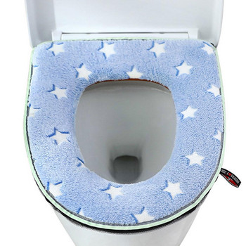 Светещ калъф за тоалетна седалка Мека топла подложка Универсален миещ се сменяем калъф Аксесоари за баня с цип Тоалетна O7B8