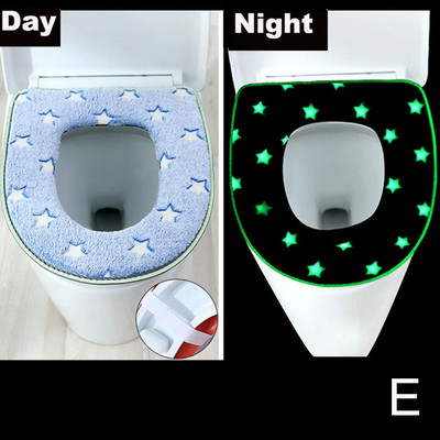 Husă pentru scaun de toaletă luminoasă Covoraș moale și cald Husă universală lavabilă detașabilă Fermoar Accesorii pentru baie Toaletă O7B8