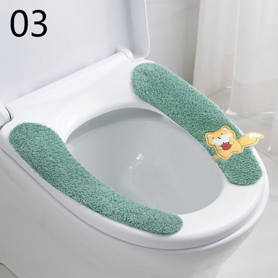 Univerzalna navlaka za WC sjedalo Tkanina od mekih vlakana Crtani WC WC Ljepljiva podloga za sjedalo Periva kupaonica Toplija navlaka za sjedalo Jastuk
