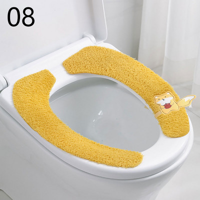 Univerzalna navlaka za WC sjedalo Tkanina od mekih vlakana Crtani WC WC Ljepljiva podloga za sjedalo Periva kupaonica Toplija navlaka za sjedalo Jastuk