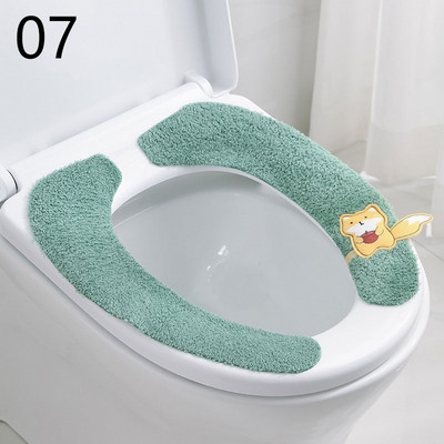 Univerzalna navlaka za WC sjedalo Tkanina od mekih vlakana Crtani WC WC Ljepljiva podloga za sjedalo Periva kupaonica Toplija navlaka za sjedalo Jastuk