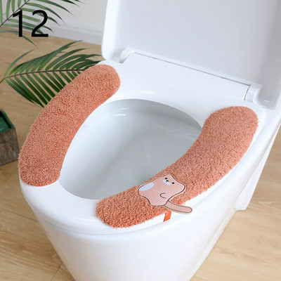 Univerzalna navlaka za WC sjedalo Tkanina od mekih vlakana Crtani WC WC Ljepljiva podloga za sjedalo Periva kupaonica Toplija navlaka za sjedalo Jastuk
