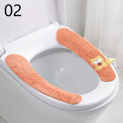 Univerzalna navlaka za WC sjedalo Tkanina od mekih vlakana Crtani WC WC Ljepljiva podloga za sjedalo Periva kupaonica Toplija navlaka za sjedalo Jastuk