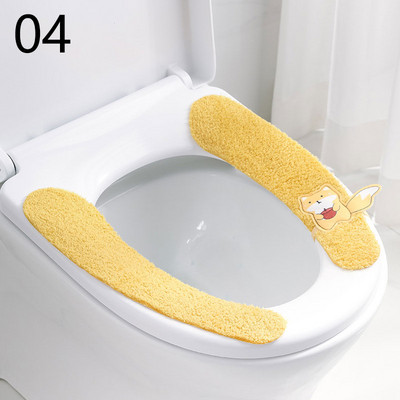 Univerzalna navlaka za WC sjedalo Tkanina od mekih vlakana Crtani WC WC Ljepljiva podloga za sjedalo Periva kupaonica Toplija navlaka za sjedalo Jastuk