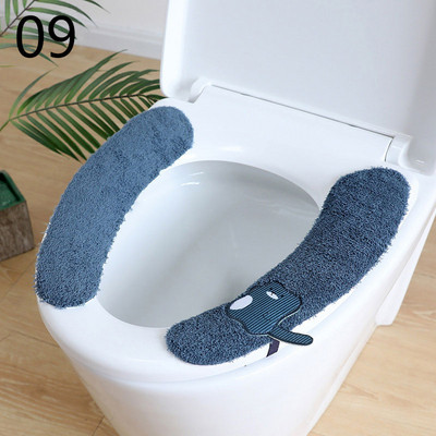Univerzalna navlaka za WC sjedalo Tkanina od mekih vlakana Crtani WC WC Ljepljiva podloga za sjedalo Periva kupaonica Toplija navlaka za sjedalo Jastuk