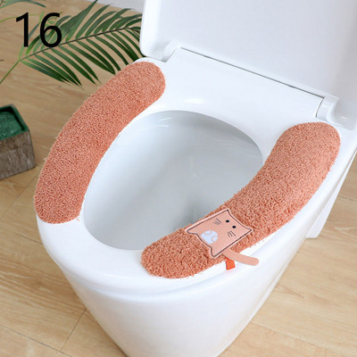 Univerzalna navlaka za WC sjedalo Tkanina od mekih vlakana Crtani WC WC Ljepljiva podloga za sjedalo Periva kupaonica Toplija navlaka za sjedalo Jastuk