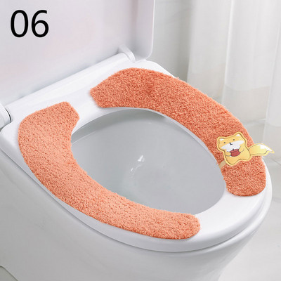 Univerzalna navlaka za WC sjedalo Tkanina od mekih vlakana Crtani WC WC Ljepljiva podloga za sjedalo Periva kupaonica Toplija navlaka za sjedalo Jastuk