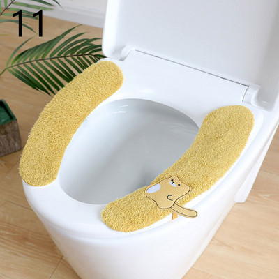 Univerzalna navlaka za WC sjedalo Tkanina od mekih vlakana Crtani WC WC Ljepljiva podloga za sjedalo Periva kupaonica Toplija navlaka za sjedalo Jastuk