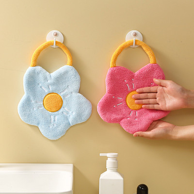 Κιτ πετσετών χεριών Coral Fleece Flower Creative Scouring Pad επαναχρησιμοποιήσιμο Πανί καθαρισμού σπιτιού με απορρόφηση νερού Αξεσουάρ γρήγορου στεγνώματος