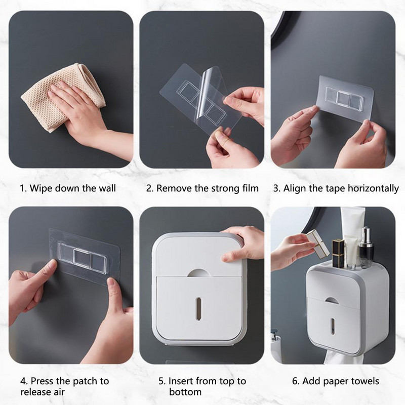 Organizator toaletnog papira za kupaonicu, vodootporan, velikog kapaciteta, otporan na prašinu, bez probijanja, zidna kutija za pohranu papira u roli Kućne potrepštine