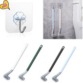 UUS Pika käepidemega WC-puhastushari Silikoonist WC-harjad vannitoa WC-puhastushari Painutatav silikoonist harjapea