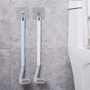 НОВА Четка за почистване на тоалетна с дълга дръжка Силиконови четки за тоалетна за баня Четка за почистване на тоалетна Сгъваема силиконова глава на четка