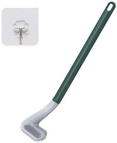 UUS Pika käepidemega WC-puhastushari Silikoonist WC-harjad vannitoa WC-puhastushari Painutatav silikoonist harjapea