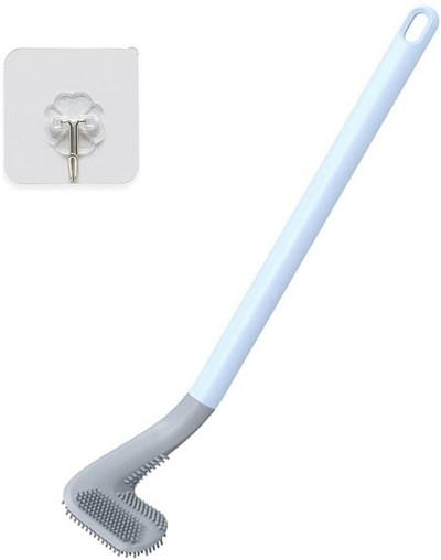 UUS Pika käepidemega WC-puhastushari Silikoonist WC-harjad vannitoa WC-puhastushari Painutatav silikoonist harjapea