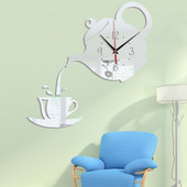 3D akrilna šalica za kavu i čaj zidni satovi kreativni čajnik čajnik zidni sat za ured dom kuhinja blagovaonica dnevni boravak dekoracije