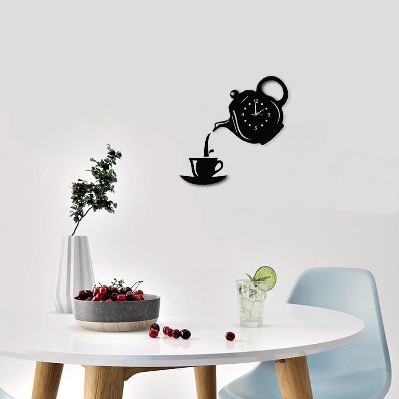 3D akrilna šalica za kavu i čaj zidni satovi kreativni čajnik čajnik zidni sat za ured dom kuhinja blagovaonica dnevni boravak dekoracije