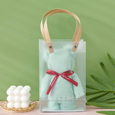 1kom 30X30cm koraljnog baršunastog flisa slatki medo ručnik velika torba maramice ručnici upijajući ručnik za lice poklon za vjenčanje