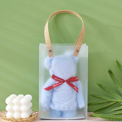 1kom 30X30cm koraljnog baršunastog flisa slatki medo ručnik velika torba maramice ručnici upijajući ručnik za lice poklon za vjenčanje