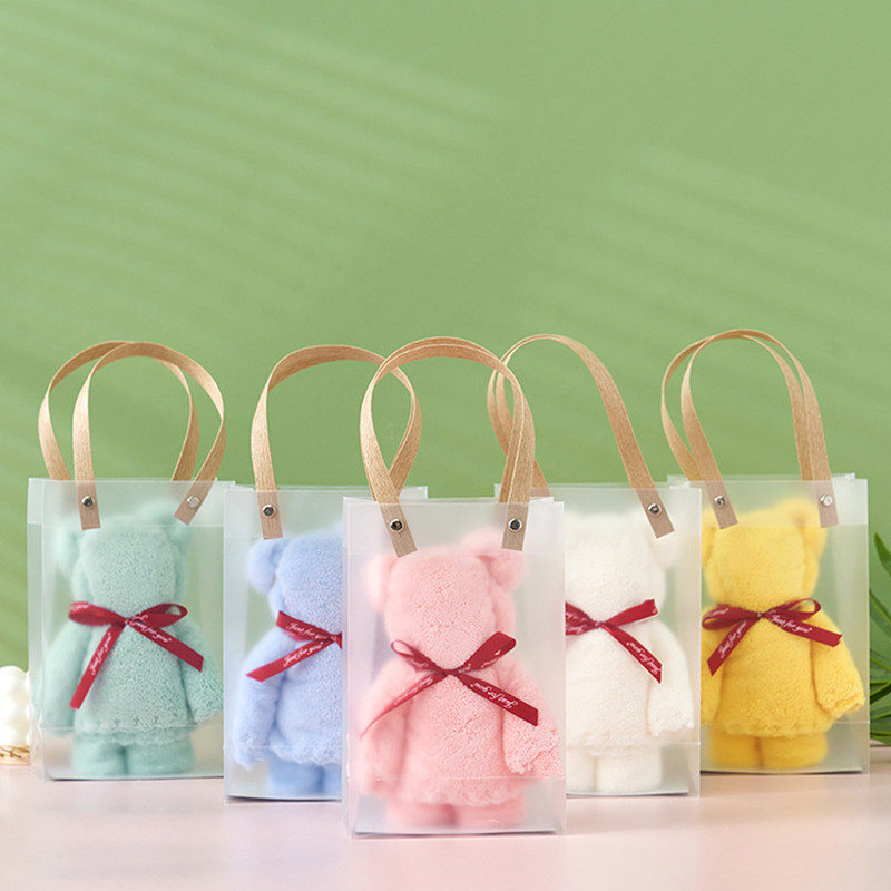 1kom 30X30cm koraljnog baršunastog flisa slatki medo ručnik velika torba maramice ručnici upijajući ručnik za lice poklon za vjenčanje