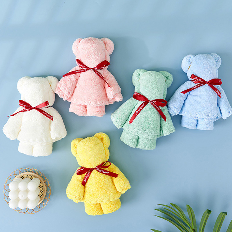 1kom 30X30cm koraljnog baršunastog flisa slatki medo ručnik velika torba maramice ručnici upijajući ručnik za lice poklon za vjenčanje