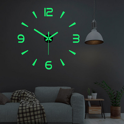 DIY zidni satovi 3D sat s efektom zrcala Akrilne zidne naljepnice Art Living Room Home Decor Moderan dizajn Horloge Quartz Needle Watch