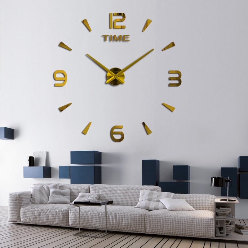 DIY zidni satovi 3D sat s efektom zrcala Akrilne zidne naljepnice Art Living Room Home Decor Moderan dizajn Horloge Quartz Needle Watch