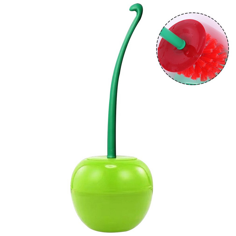 Fashion Cherry tualetiharjade komplekt Creative Paks harjapea, libisemiskindel pika käepidemega WC-potihari libisemisvastane vannitoa-tualettruumi jaoks