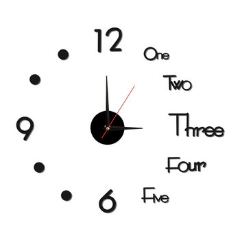 3D Направи си сам стенен часовник Светещи стенни часовници без рамки Цифров часовник Стикери за стена Безшумен часовник за всекидневна Офис Домашна декорация на стена