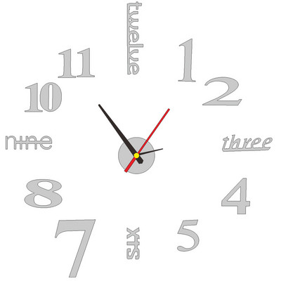 3D DIY seinakell Helendav raamita seinakell Digitaalne kell Seinakleebised Vaikne kell elutuppa Kontori kodu seinakaunistus