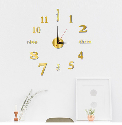 3D DIY seinakell Helendav raamita seinakell Digitaalne kell Seinakleebised Vaikne kell elutuppa Kontori kodu seinakaunistus