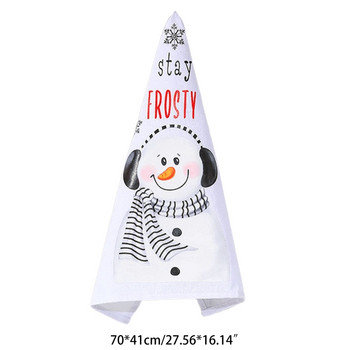 Коледен снежен човек Кърпа за ръце Сладък модел Коледен елемент Декор Практичен за дома Детска градина Училище Преносим