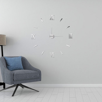 3D светещ стенен часовник без рамки Акрилен Направи си сам цифров часовник Стикери за стена Безшумен часовник за всекидневна Спалня Офис Стенен декор