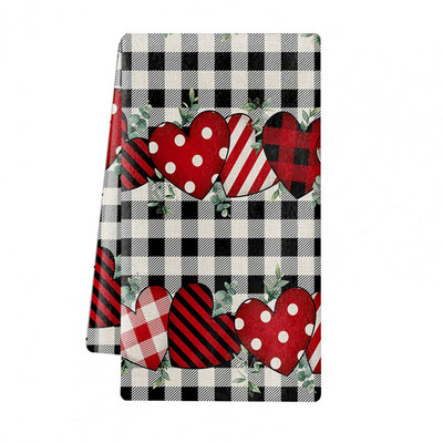 Ručnik za posuđe Mekani perivi Snažno upijanje Izvrsno Valentinovo Ručnik za ruke s printom srca Kuhinjski dodaci Božićni dekor