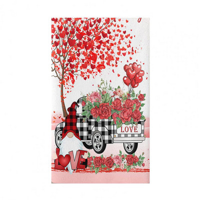 Ručnik za posuđe Mekani perivi Snažno upijanje Izvrsno Valentinovo Ručnik za ruke s printom srca Kuhinjski dodaci Božićni dekor