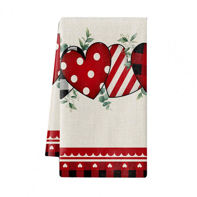 Ručnik za posuđe Mekani perivi Snažno upijanje Izvrsno Valentinovo Ručnik za ruke s printom srca Kuhinjski dodaci Božićni dekor