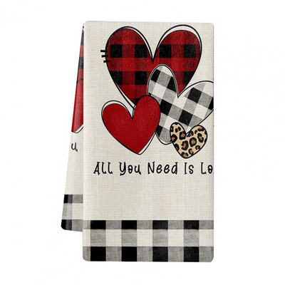 Ručnik za posuđe Mekani perivi Snažno upijanje Izvrsno Valentinovo Ručnik za ruke s printom srca Kuhinjski dodaci Božićni dekor